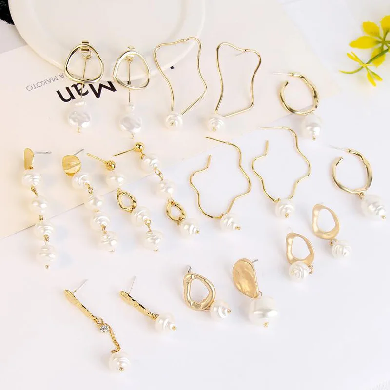 Новые темпераментные серьги в стиле Харадзюку Ins геометрические длинные