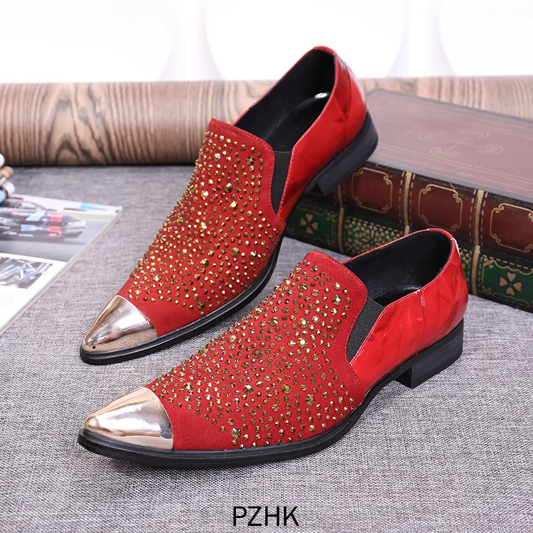Sapatos Tip Досуг Парикмахерская кожаная обувь индивидуальность красный водный дрель