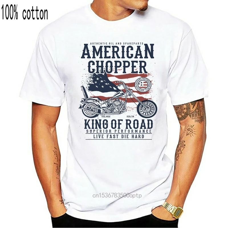 Американская футболка Чоппер Спортивная Футболка качалка для мотоциклистов
