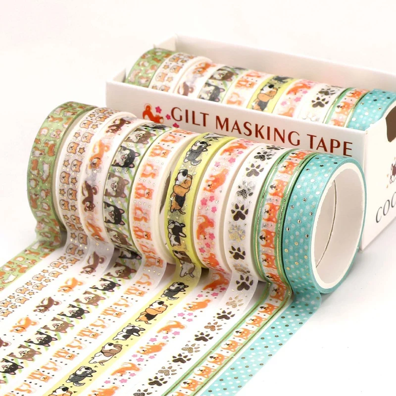 

Bronzing Paper Tape Hand Account Tape Star Floral Pattern Decorative Paper Tape DIY Stationery School Supplies