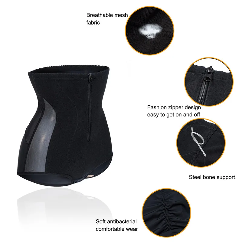 Junlan Butt lifter for Women Lingerie Underwear Zipper Waist Trainer Tummy Control Shapers Botty Enhancer Slimming Shapewear