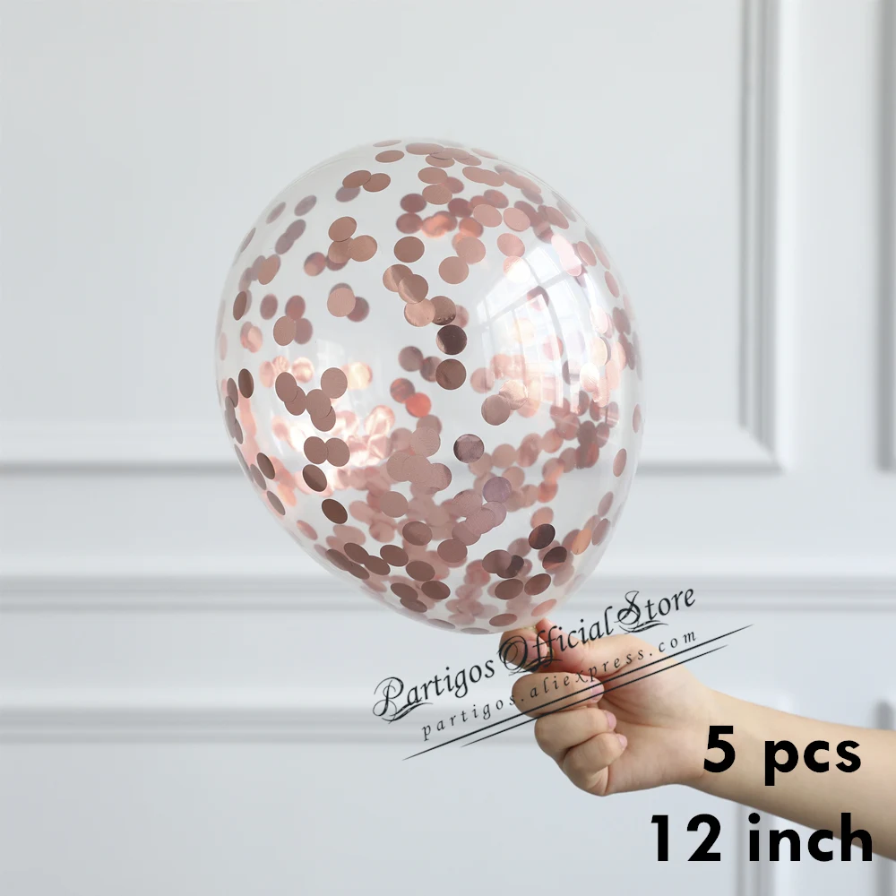 5pcs confetti 1 компл. 4D розовое золото свадебные украшения, воздушные шары из фольги металлические блестящие звезды глобусы День Рождения Декор поставки баллоны с гелием - Цвет: 5pcs confetti