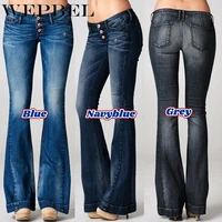 wepbel vintage low waist elastic flare jeans women retro bell bottom skinny jeans female wide leg denim pants plus size s 3xl