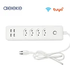 Удлинитель, 4 розетки, 4 порта USB Tuya, 1,4 м, поддержка голосового подключения, поддержка Alexa, Google Home