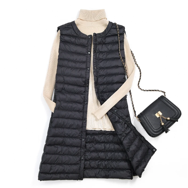 2020 New Women Thin Down Vest White Duck Vests Autumn And Winter Warm Female Outwear