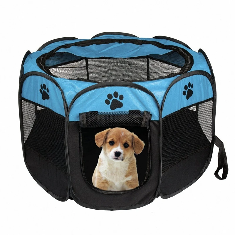 

Portable Folding Pet tent Dog House Cage Dog Cat Tent Playpen Puppy Kennel Easy Operation Octagon Fence