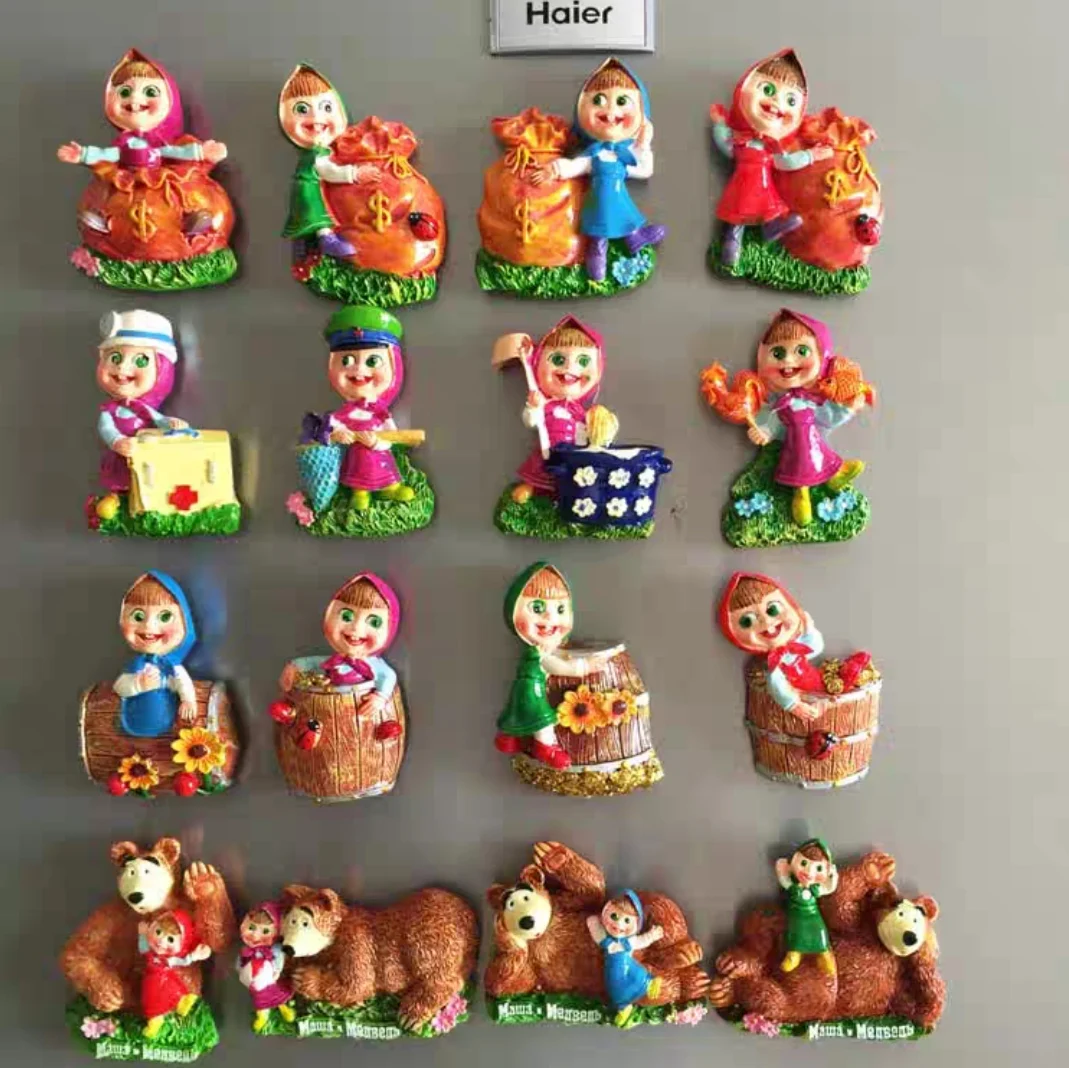 

Russia 3D Cartoon animal characters Refrigerator Magnets Fridge Sticker Fridge Magnetic Decoration Articles Handicraft