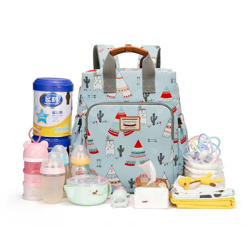 

Cartoon Pattern Diaper Baby Bag Waterproof Nappy Bag Stroller Zipper Handbag Baby Newborn Nursing Neceser Baby Stuff BK50MM