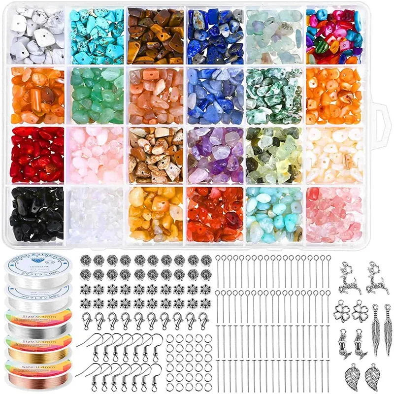 

1515Pcs Crystal Beads for Jewelry Making,with Chips Gemstone Beads Irregular for Earring Necklace Making Supplies
