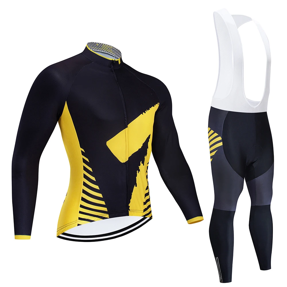 Jerseys and pants Коллекция весна-осень, новая черная велосипедная майка с длинным рукавом, Мужская Уличная гоночная велосипедная майка, набор ropa ciclismo - Цвет: Jerseys and pants