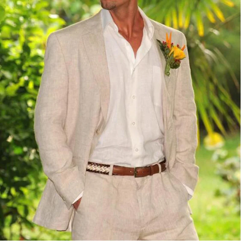 Summer Beach Wedding Men's Suit 2-piece Jacket With Pants Custom Groom Tuxedo Men's Fashion