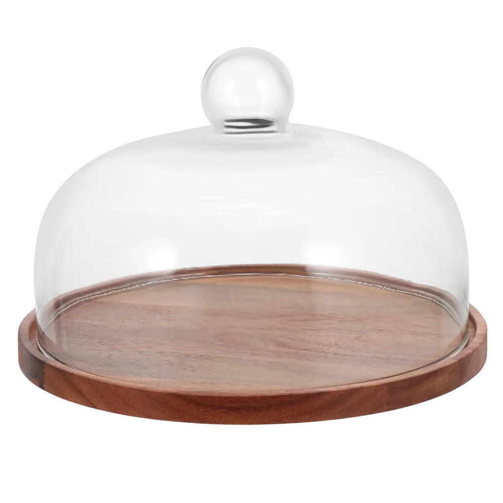 

1 Set Household Food Protective Cover Glass Dessert Cover with Rotating Tray