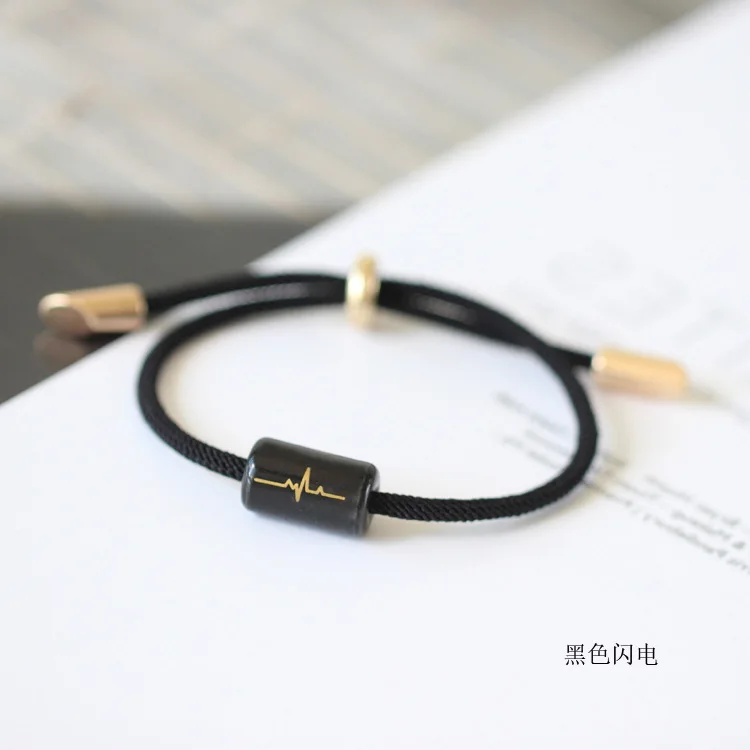 Черный Белый керамический браслет для влюбленных регулируемый мужской и женский