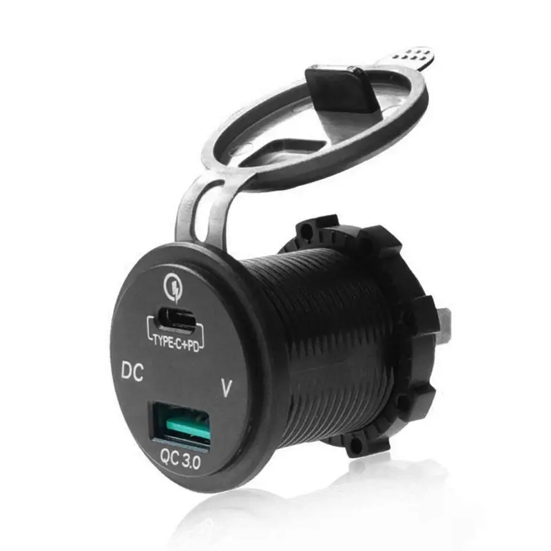 Водонепроницаемый 12V 24V Тип C PD КК 3 0 USB Автомобильное зарядное устройство со