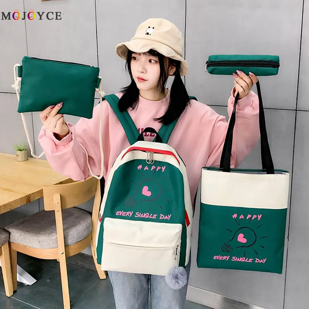 

4pcs Woman Composite Bags Set Ladies Backpack Handbag Shoulder Bag Tote