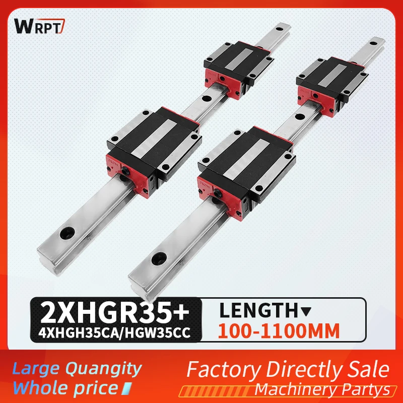 2pc HGR35 HGH35 Square Linear Guide Rail width 35mm length+4pc Slide Block Carriages HGH35CA/flang HGW35CC CNC Router Engraving