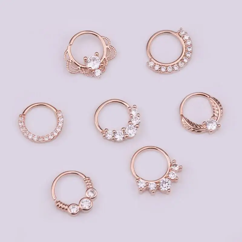 Серьга-обруч Daith с фианитом для пирсинга ювелирное изделие прокола хрящевой