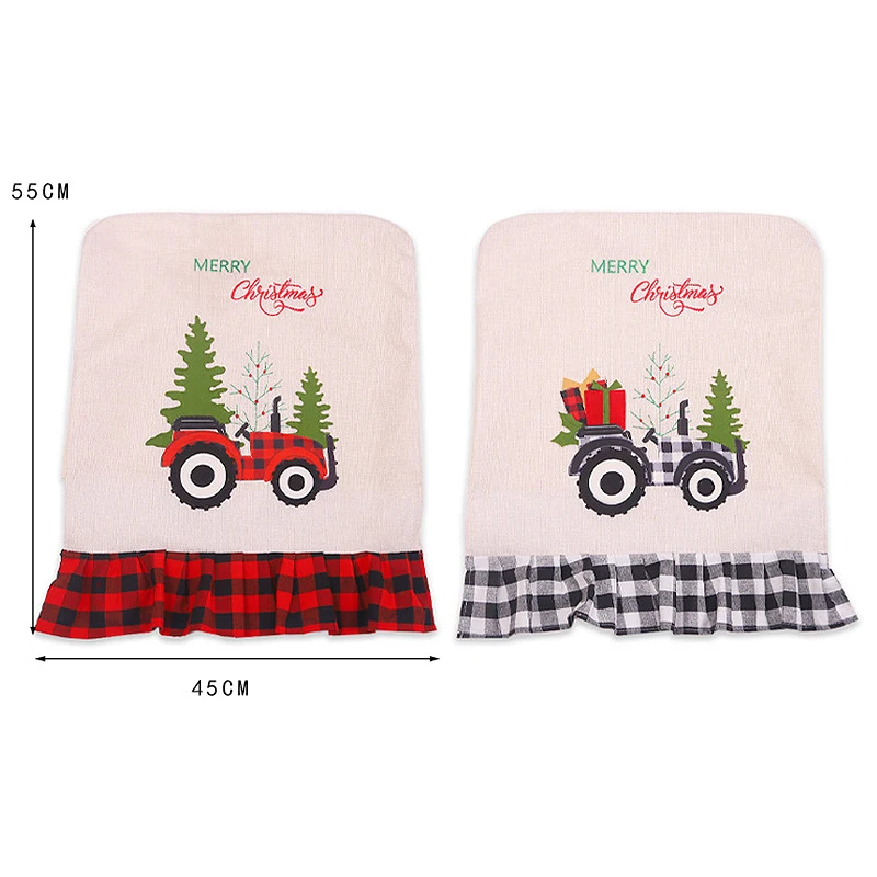 2 шт. рождественское покрытие для стула чехлы с узором трактора рождественского