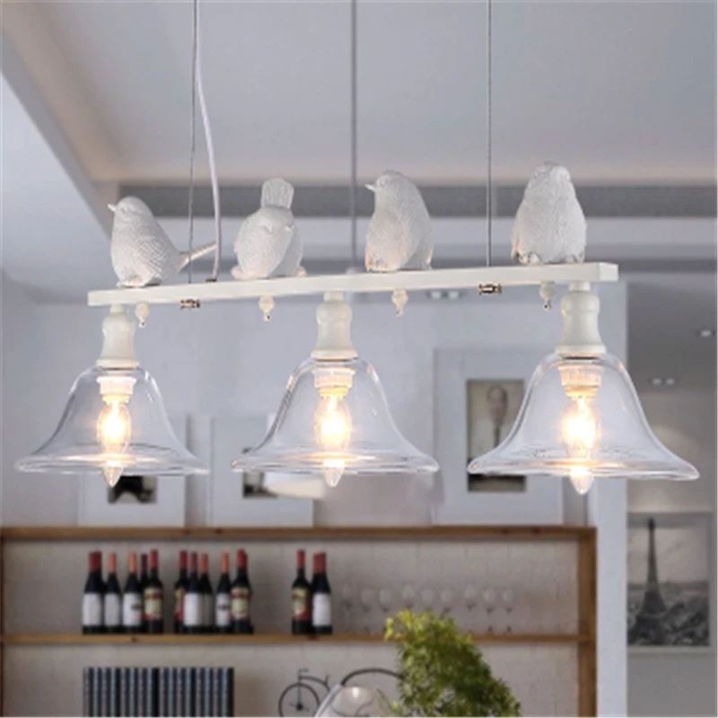 

Modern Home Decoration 3 Head Bird Lamp Dining Room Pendant Lamp Glass Iron Lamp Bar Lamp Free Shipping LED Bulbs Cord Pendant