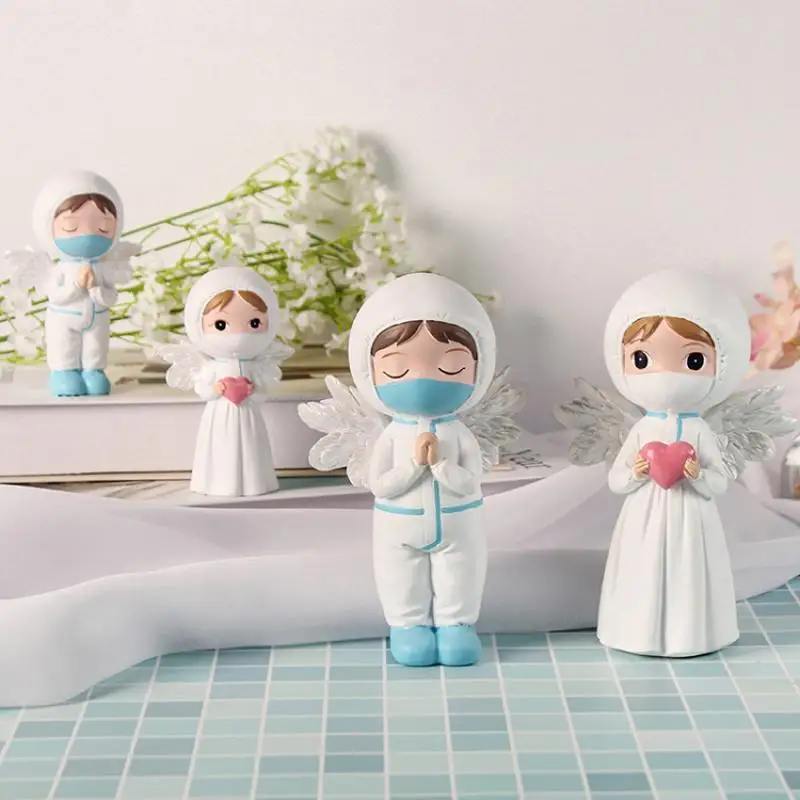 Креативные поделки из смолы украшения милые белые ангельские теплый ночник