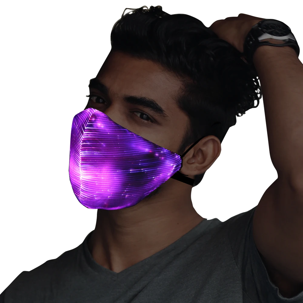Светящаяся маска Saful светодиодная для Хэллоуина вечеринки цветная светящаяся