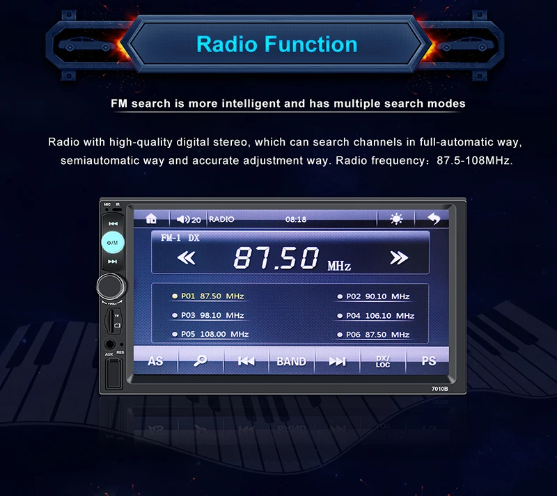 Автомобильный Радио HD " сенсорный экран стерео 2 Din Bluetooth FM ISO мощность SD USB Aux вход для IPhone Mp5 плеер нет или с камерой