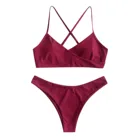 Женский раздельный комплект из двух предметов с принтом листьев, пляжная одежда, купальник, бикини, размера плюс, бикини