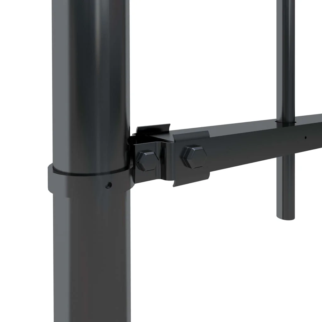 Valla de jard&iacute;n con lanza superior de acero, 5,5 pies, negra-3