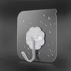 Прозрачная прочная самоклеящаяся дверная вешалка 6x6 см, настенные крючки на присоске, тяжелая нагрузка, стойка для чашек, присоска для кухни, ванной