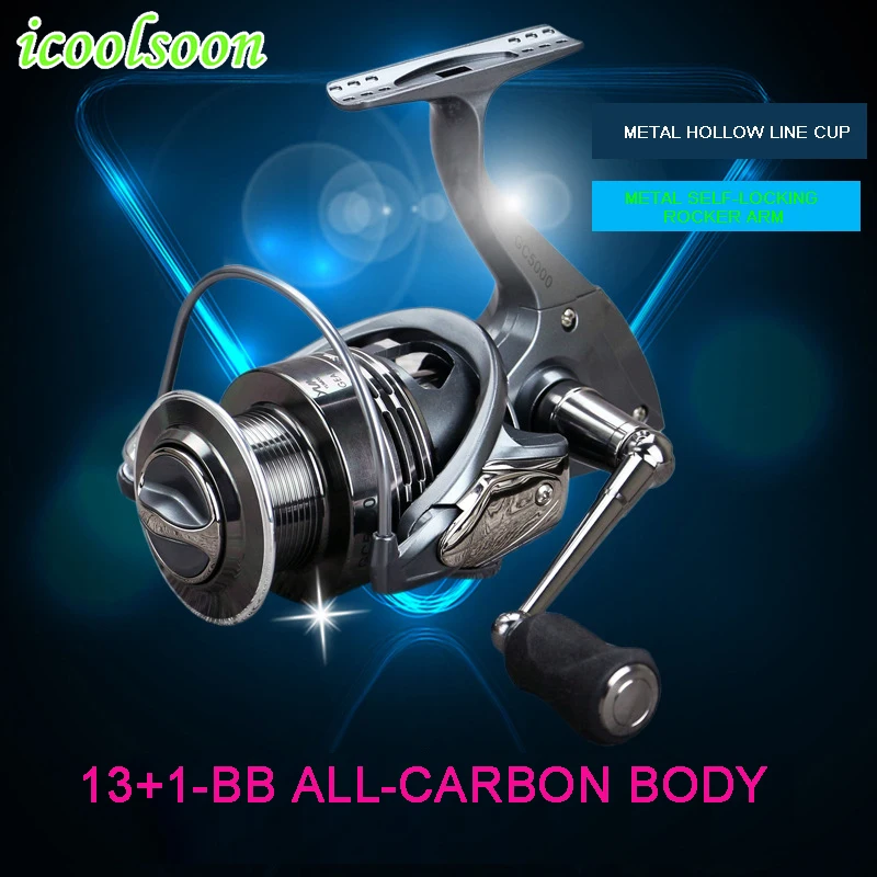 

ICOOLSOON vessel all metal fishing line wheel spinning fishing reel gear wholesale salt water fly baitcasting 5.5:1