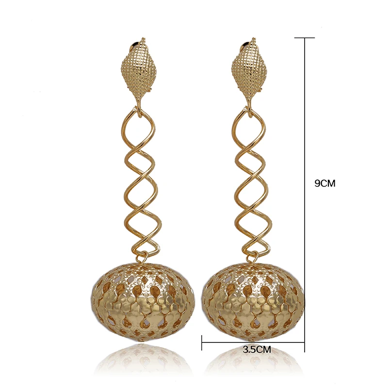 

Nice Brand Long Drop Dangle Earrings Women Quality Dubai gold drop earrings Wholesale 2021 drop earrings Wedding Party