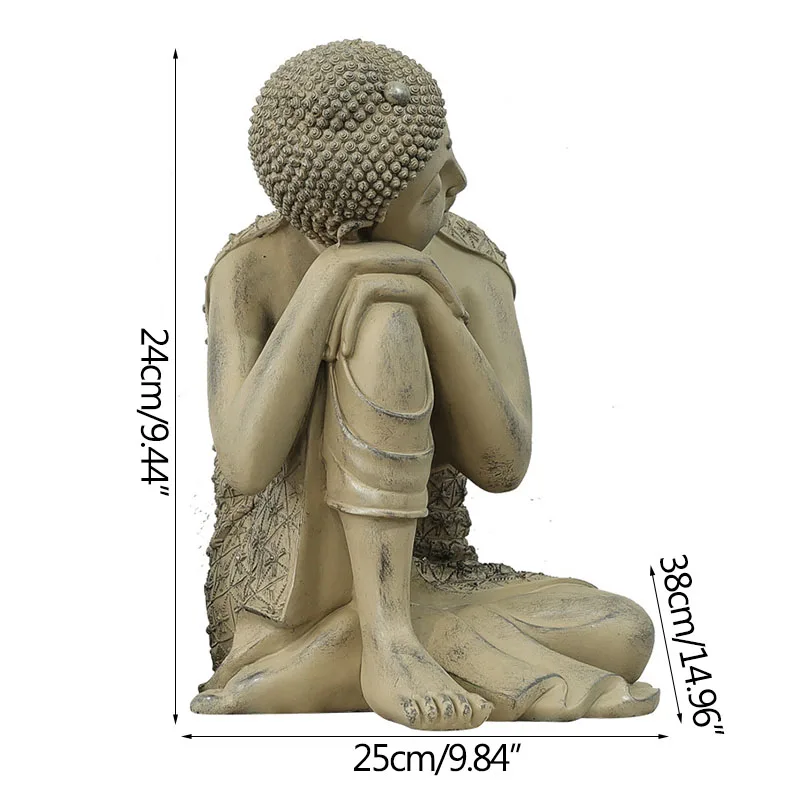 

Chinese Buddha Ornaments Simple Resin Crafts Gifts Miniature Living Room Desktop Decor Home Decoration Accessories Sculpture