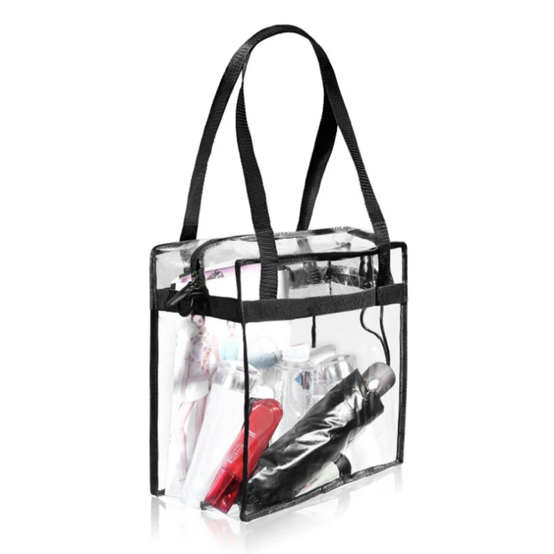 Повседневная прозрачная сумка тоут из ПВХ спортивная мессенджер через плечо