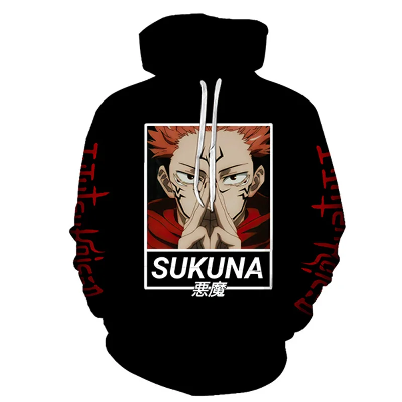

Harajuku Men's Hoodies Jujutsu Kaisen Printed Unisex Sweatshirts Cool Cartoon Anime Casual Japanese Male Streetwear 3D Style Top