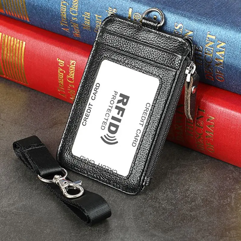 Портативный из натуральной кожи RFID Блокировка Бизнес ID для кредитной карты