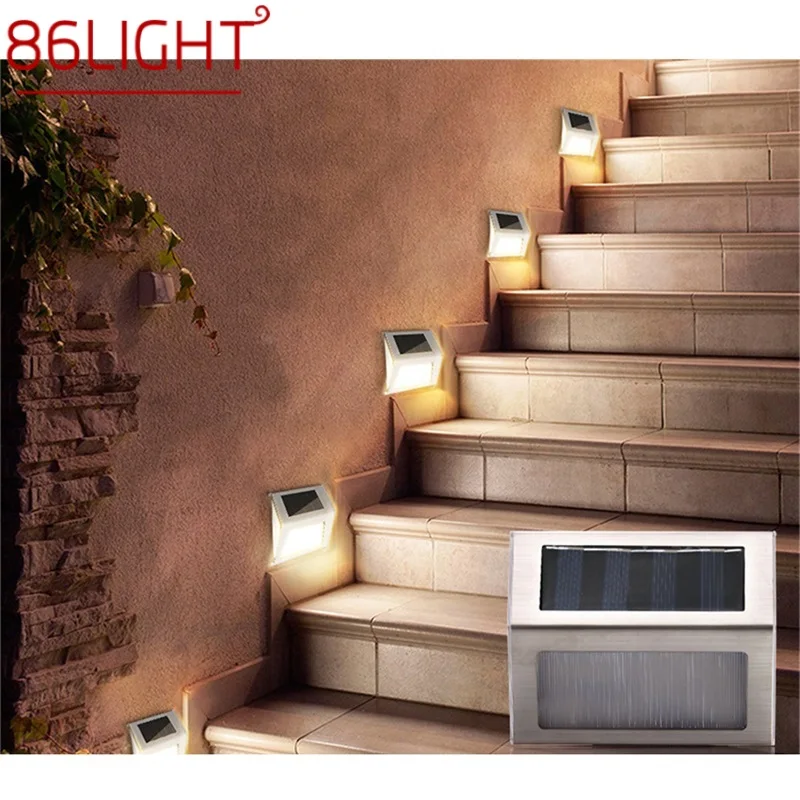 

86LIGHT Solar Underground Lights LED Stainless Steel Outdoor Waterproof Stairs Decorative Landscape Lamp 2 Pack