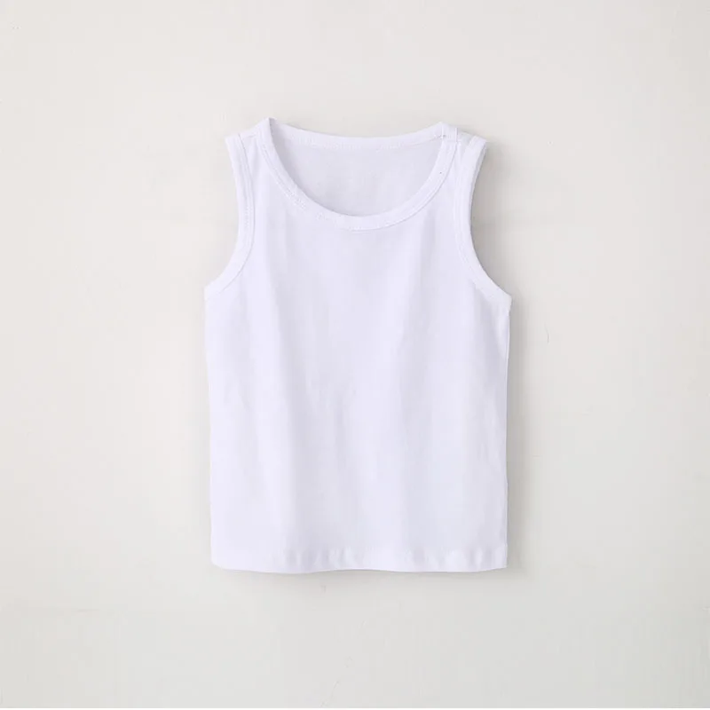 Детский жилет для мальчиков и девочек летний однотонный хлопковая футболка