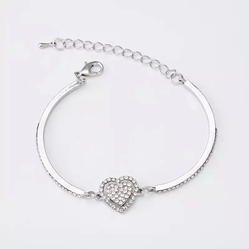 Очаровательные модные высокого качества Женское кольцо браслет в форме сердца с