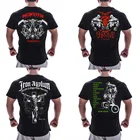 Мужские футболки, мода 2020, трендовые брендовые Кроссфит, летние мужские короткие спортивные футболки для бега в стиле Харадзюку, спортивная одежда для спортзала, мужские повседневные топы