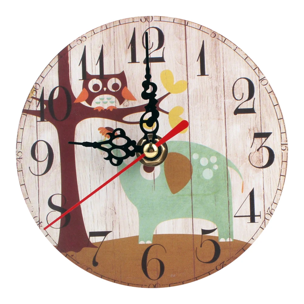 Chic Wooden Round Wall Clock Hanging Vintage Craft 3D Mute for Home Office Christmas Decor | Дом и сад