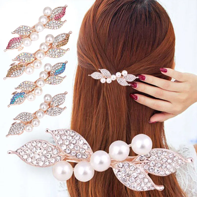 

2019 модные заколки для волос аксессуары для женщин женские заколки для волос из искусственного жемчуга Стразы инкрустация гальваническое п...