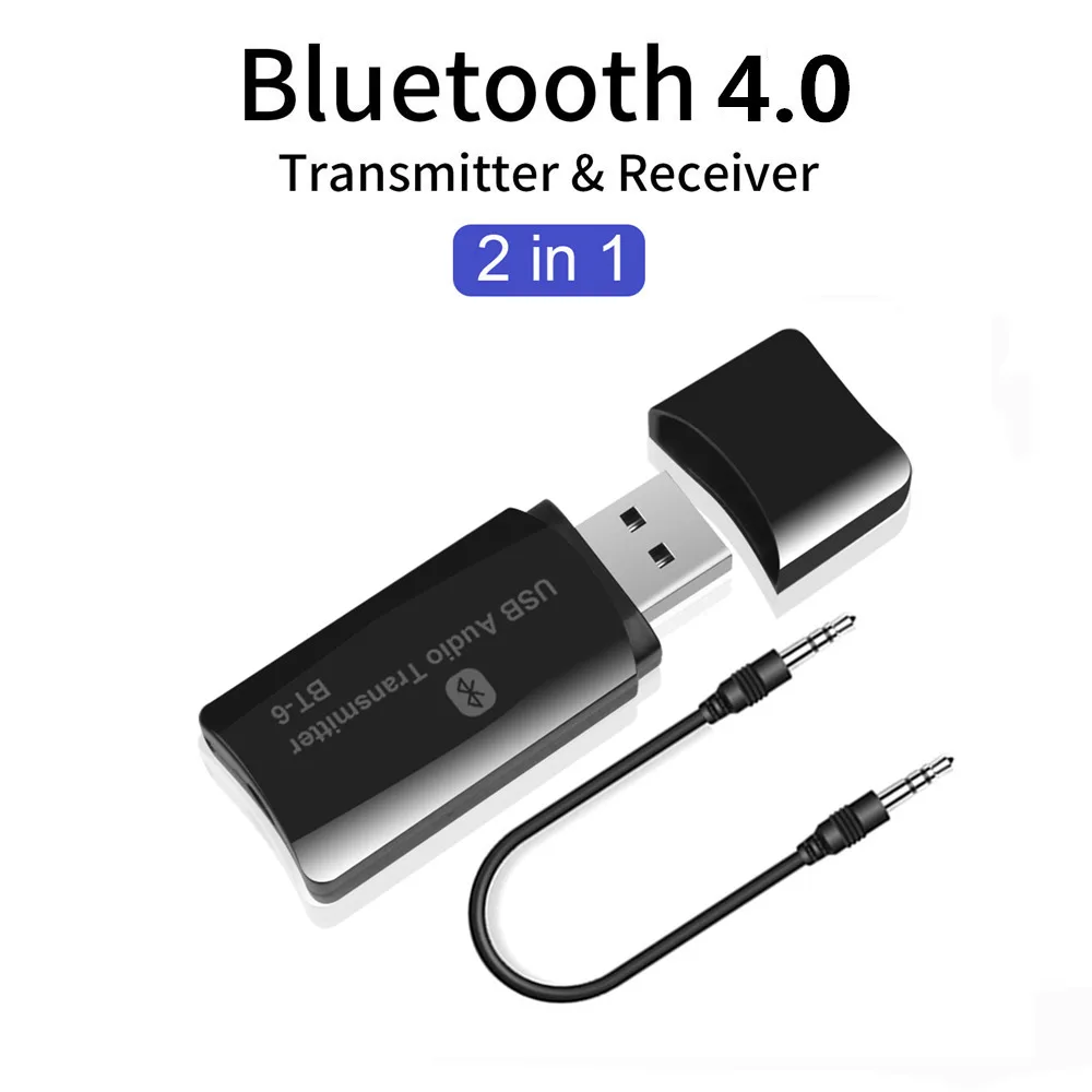 2 в 1 Bluetooth автомобильный комплект 3 5 мм AUX беспроводной аудио приемник передатчик