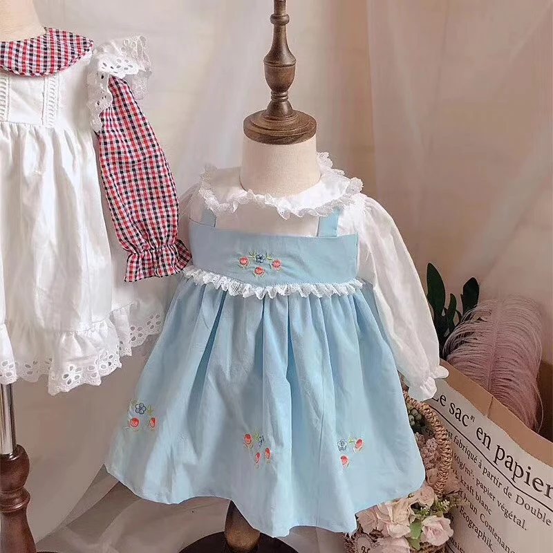 Retail 2019 Girl Embroidery floral Spain dresses Kids Luxury vintage England style dress Baby Autumn Spainish clothes | Детская одежда