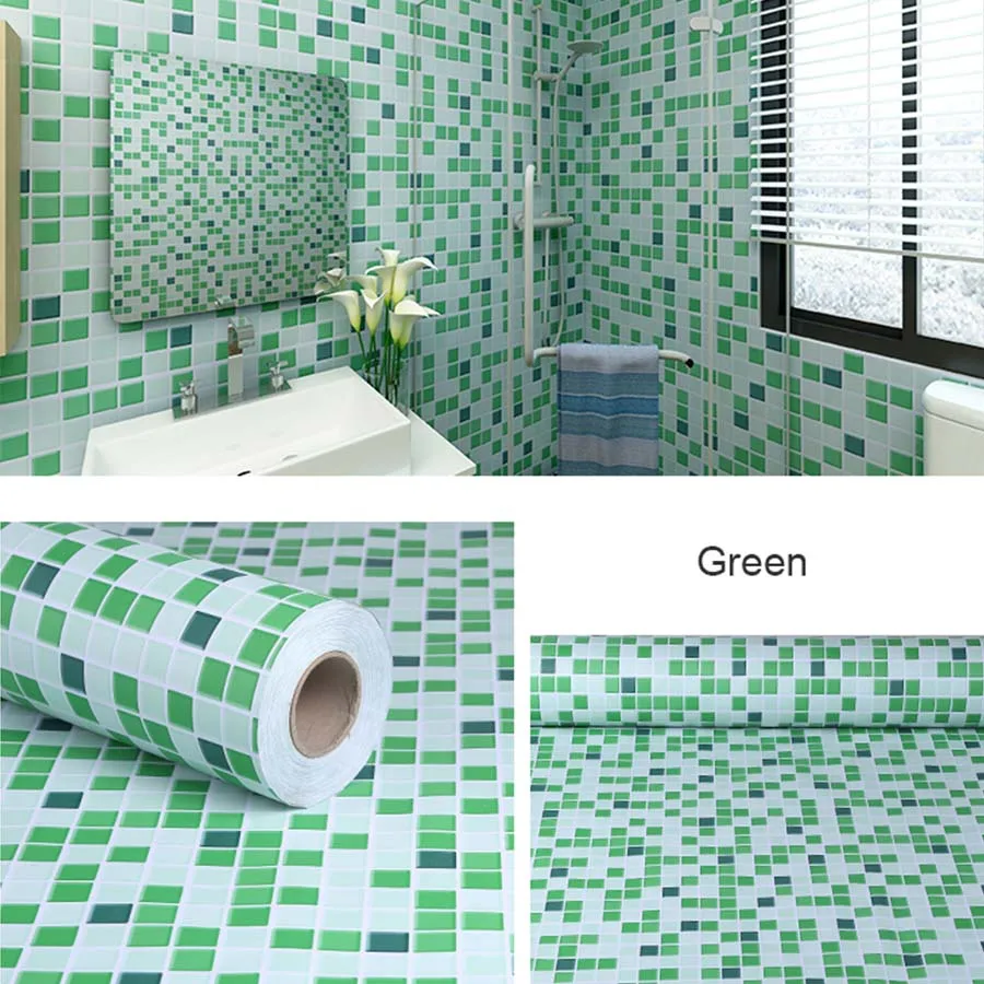 

Mosaic Self-adhesive PVC Wallpaper Waterproof Peel and Stick Wall Stickers for Kitchen Bathroom Furniture Renovation