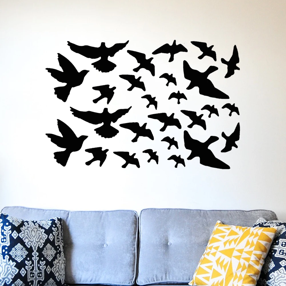 Black Bird Removable Living Room Anti-collision Universal DIY Craft Wall Sticker Home Decor Flying Protection Door Window Decal | Дом и сад