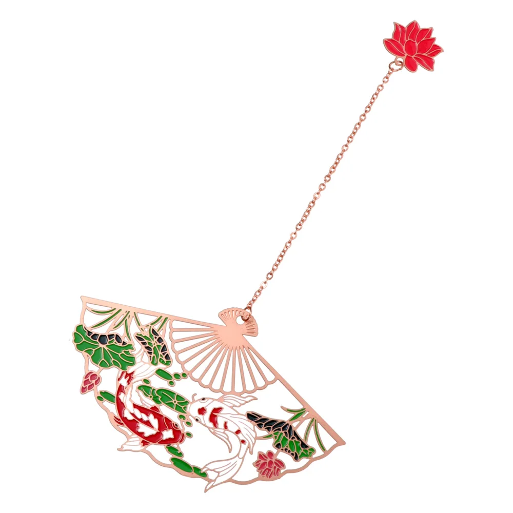 

1Pc Chinese Style Hollow Bookmarker Carp Fish (Random Style)