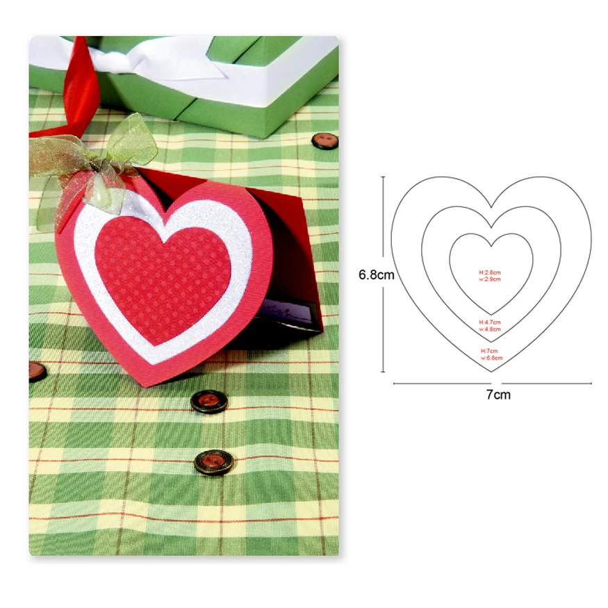 

metal cutting dies layer heart shape frame cut die mold decoration Scrapbook paper craft knife mould blade punch stencils dies