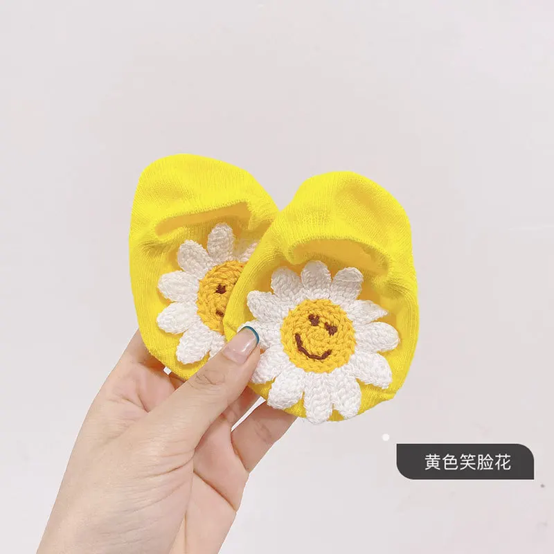 Baby Socks Candy Color Cotton Socks Newborn Non-slip Foor Socks Boat Socks Fowers Daisy Girl Children Socks