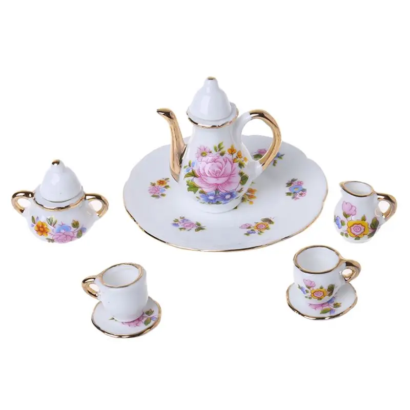 Kids Baby Room Game Mini Ceramic Tea Set Model Simulation Doll House Decorative Accessories | Игрушки и хобби