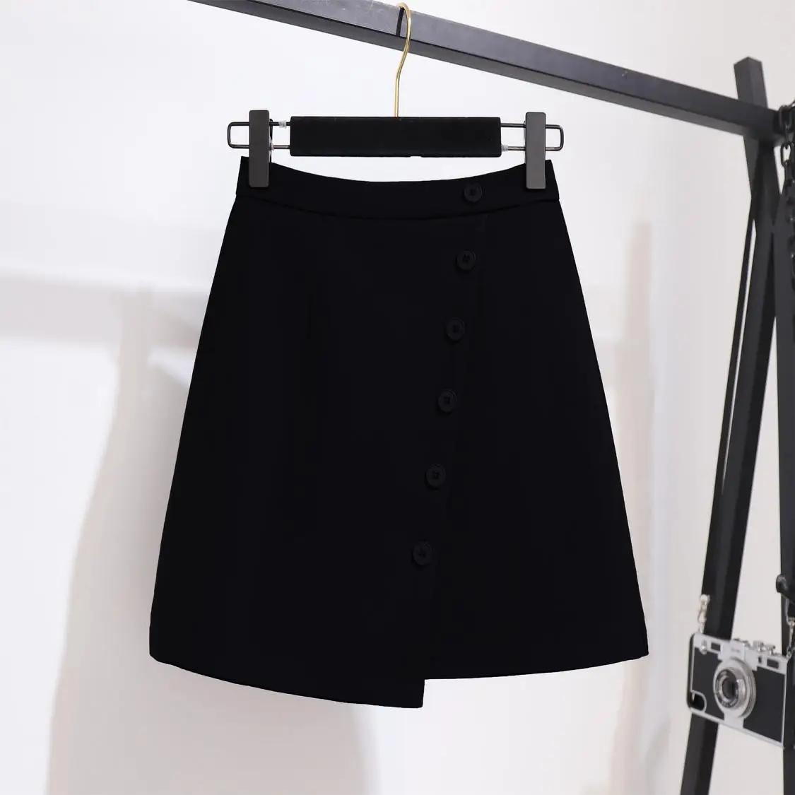 

Autumn Winter Women Pullover Turtleneck Sweater Loose Top Tall Waist Black Skirt 2 Pcs Set Clothing Warm Pattern Good Quality